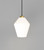 Parlour Old Brass Geo White Glass Pendant Light-1