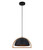 Sendai Wood Framed Black Dome Pendant