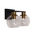 Colonel Satin Brass and Black Duo Wall Light-1