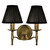 Stanford 2 Light Brass Wall Lamp - Black