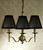 Stanford 3 Light Brass Chandelier - Black-1