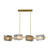 Eleanor 4 Light Corrugated Glass Brass Linear Chandelier