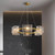 Eleanor 6 Light Corrugated Glass Brass Ring Chandelier-1