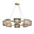 Eleanor 8 Light Corrugated Glass Brass Ring Chandelier