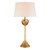 Alberto Large Plaster Antique Gold with Linen Shade Table Lamp