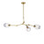 Hand-Blown Dimpled Glass Chandelier - 3 Light - Brass and Clear