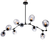 Hand-Blown Dimpled Glass Chandelier - 9 Light