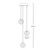 Space Bubble Spherical Clear Glass 3 Light LED Cluster Chandelier-3