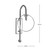 Lacros Brass Curved Arm Clear Glass Wall Light-5