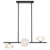 Zaria Black Frosted Glass 3 Light Horizontal Pendant