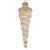 Shimmering Clear Crystals Cascading Gold Chandelier