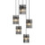 Quincy Smoke Glass Black Quintuple Lights Cluster Pendant