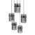 Quincy Smoke Glass Black Quintuple Lights Cluster Pendant-3