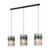 Quincy Smoke Glass Black Trilight Bar Pendant