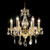 Lembranzas 6 Light Gold Asfour Crystal Candle Chandelier