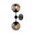 Twin Light Black Smoke Glass Wall Sconce Twin Light Black Smoke Glass Wall Sconce