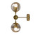 Twin Light Gold Clear Glass Wall Sconce