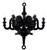 Vintage Curved Arm Candle Chandelier - Black-1