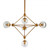 Geometric Diamond Gold Clear Glass 5 Bulb Chandelier