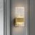 Ice Rectangular Brass Textured Glass LED Wall Light-1