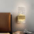 Ice Rectangular Brass Textured Glass LED Wall Light-2
