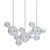 Bubbles 14 Ball Clear Glass LED Feature Cluster Pendant Light - Linear