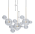 Bubbles 14 Ball Clear Glass LED Feature Cluster Pendant Light - Linear-4