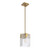 Pelion Box Ribbed Glass Antique Gold Pendant Light-2