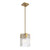 Pelion Box Ribbed Glass Antique Gold Pendant Light