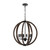 Vestal 6 Light Warm Walnut Spherical Rustic Pendant