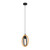Basildon Black and Timber Ring Pendant Light