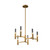 Moda 6 Light Brass Modular Clear Glass Modern Chandelier-2