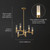 Moda 6 Light Brass Modular Clear Glass Modern Chandelier-4