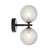 Foscani Diamond Cut Clear Glass Black Twin Wall Light