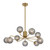 Foscani Nine Light Diamond Cut Smoke Glass Gold Pendant