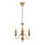 Sheridan Three Light French Provincial Copper Candelabra Chandelier