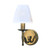 Stanford 1 Light Brass Wall Lamp - White