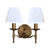Stanford 2 Light Bronze Wall Lamp - White
