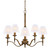 Stanford 5 Light Bronze Chandelier - White