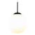 Kule White Blown Glass Black LED Pendant