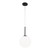 Kule White Blown Glass Black LED Pendant