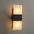 Adonis Rectangular Black Marble Alabaster LED Wall Light-2