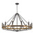 Ajax 12 Light Natural Wood and Oil Rubbed Bronze Candelabra Chandelier
