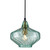 Mitchell Ribbed Green Glass Brass Pendant Light