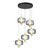 Kotovo 5 Light Matt Black Smoke Glass Cluster Pendant-2