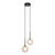 Grayson Duo Diamond Cut Frosted Glass Black Pendant-1