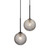 Grayson Duo Diamond Cut Smoke Glass Black Pendant
