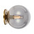 Grayson Smooth Smoke Glass Gold Wall Light