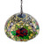 Red Camellia Wide Dome Tiffany Pendant Light-3