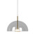 Dome Air Clear Glass Old Brass Pendant Light
